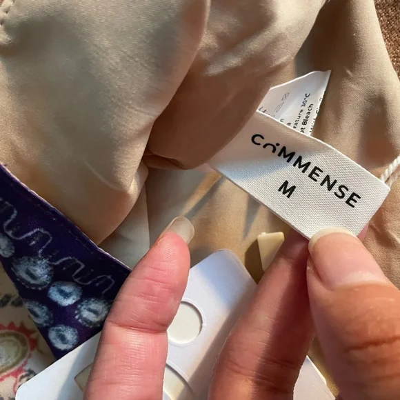 NEW Commense Navy Multicolor Paisley Patterned Floral Asymmetric Mini Skirt Sz M - Picture 6 of 7